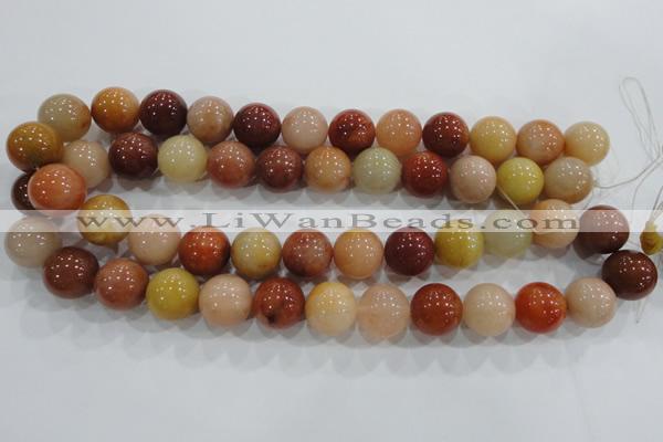 CRJ417 15.5 inches 16mm round red & yellow jade beads wholesale