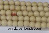 CRJ600 15.5 inches 4mm round white fossil jasper beads wholesale