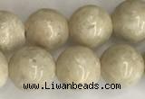 CRJ622 15.5 inches 8mm round white fossil jasper beads wholesale