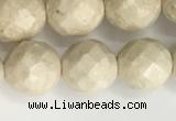 CRJ628 15.5 inches 8mm round white fossil jasper beads wholesale