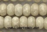 CRJ632 15.5 inches 4*6mm rondelle white fossil jasper beads wholeasle