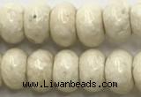 CRJ633 15.5 inches 5*8mm rondelle white fossil jasper beads wholeasle