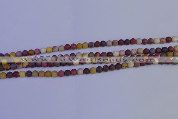 CRO1000 15.5 inches 4mm round matte mookaite gemstone beads