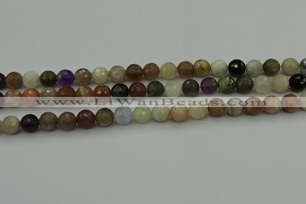 CRO1043 15.5 inches 10mm faceted round mixed gemstone beads