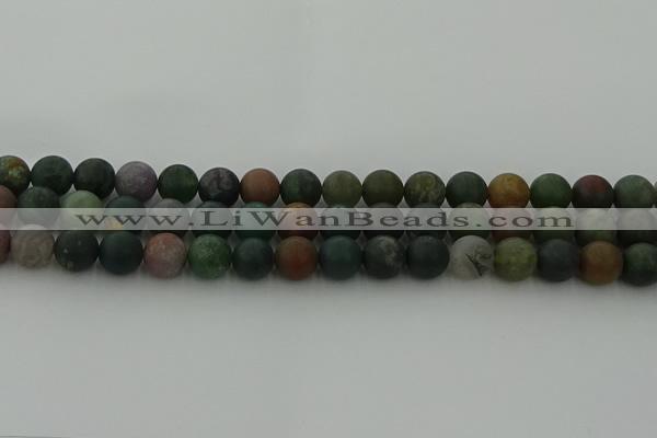 CRO1083 15.5 inches 10mm round matte Indian agate beads wholesale