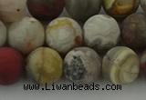 CRO1093 15.5 inches 10mm round matte laguna lace agate beads