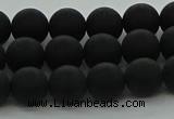 CRO1132 15.5 inches 8mm round matte black agate gemstone beads