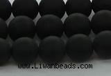 CRO1133 15.5 inches 10mm round matte black agate gemstone beads