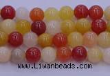 CRO1160 15.5 inches 4mm round golden silk jade beads wholesale