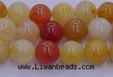 CRO1162 15.5 inches 8mm round golden silk jade beads wholesale