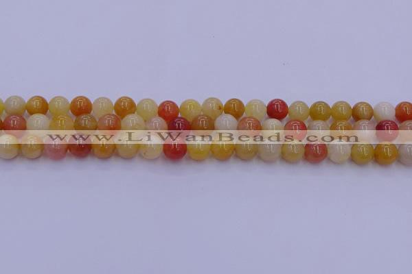 CRO1162 15.5 inches 8mm round golden silk jade beads wholesale