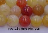 CRO1163 15.5 inches 10mm round golden silk jade beads wholesale