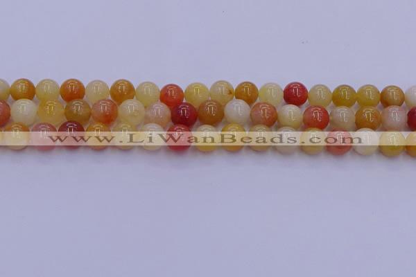 CRO1163 15.5 inches 10mm round golden silk jade beads wholesale