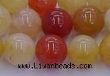 CRO1165 15.5 inches 14mm round golden silk jade beads wholesale