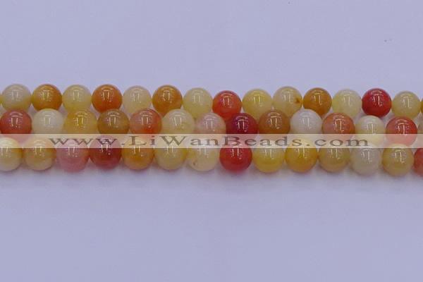 CRO1165 15.5 inches 14mm round golden silk jade beads wholesale