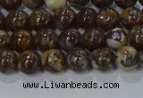 CRO1170 15.5 inches 4mm round fire lace opal gemstone beads