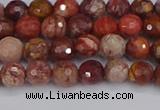 CRO1189 15.5 inches 6mm faceted round red porcelain beads