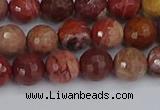 CRO1190 15.5 inches 8mm faceted round red porcelain beads