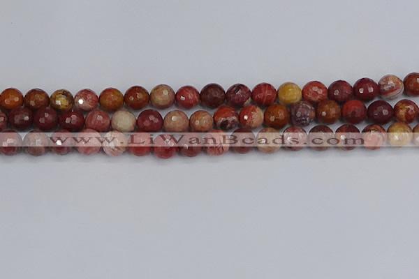 CRO1191 15.5 inches 10mm faceted round red porcelain beads