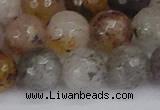 CRO1199 15.5 inches 12mm faceted round mixed lodalite quartz beads