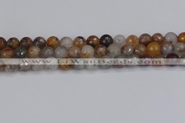 CRO1199 15.5 inches 12mm faceted round mixed lodalite quartz beads