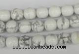 CRO132 15.5 inches 8mm round white howlite turquoise beads wholesale