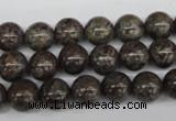 CRO139 15.5 inches 8mm round Chinese snowflake obsidian beads wholesale