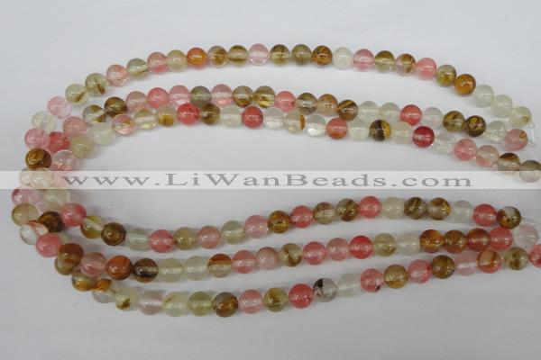 CRO158 15.5 inches 8mm round volcano cherry quartz beads wholesale