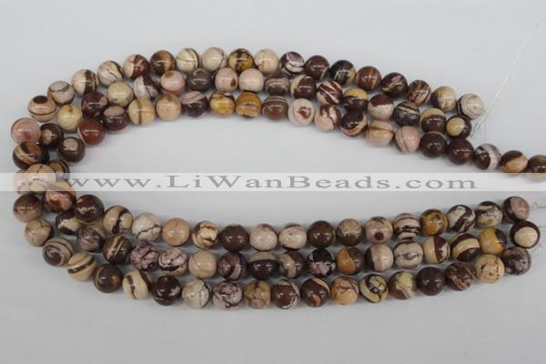 CRO187 15.5 inches 10mm round zebra jasper beads wholesale