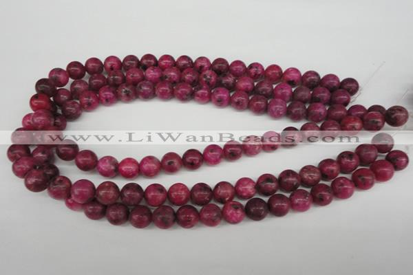 CRO194 15.5 inches 10mm round dyed kiwi stone beads wholesale