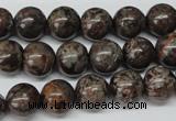 CRO224 15.5 inches 10mm round Chinese snowflake obsidian beads wholesale