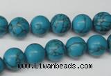 CRO226 15.5 inches 10mm round synthetic turquoise beads wholesale