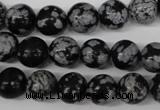 CRO236 15.5 inches 10mm round snowflake obsidian beads wholesale