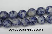 CRO246 15.5 inches 10mm round blue spot stone beads wholesale