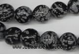 CRO284 15.5 inches 12mm round snowflake obsidian beads wholesale