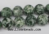 CRO348 15.5 inches 12mm round green spot gemstone beads wholesale