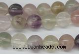 CRO381 15.5 inches 14mm round rainbow fluorite beads wholesale