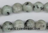 CRO383 15.5 inches 14mm round kiwi stone beads wholesale