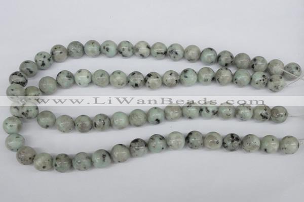 CRO383 15.5 inches 14mm round kiwi stone beads wholesale