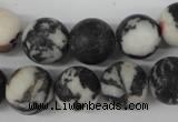 CRO386 15.5 inches 14mm round black & white jasper beads wholesale