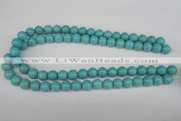 CRO395 15.5 inches 14mm round synthetic turquoise beads wholesale