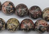 CRO403 15.5 inches 14mm round red leopard skin jasper beads wholesale