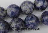 CRO424 15.5 inches 16mm round blue spot gemstone beads wholesale