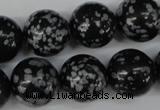 CRO426 15.5 inches 16mm round snowflake obsidian beads wholesale