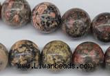 CRO446 15.5 inches 16mm round red leopard skin jasper beads wholesale