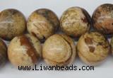 CRO450 15.5 inches 16mm round picture jasper beads wholesale