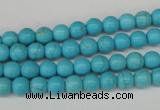 CRO47 15.5 inches 6mm round synthetic turquoise beads wholesale