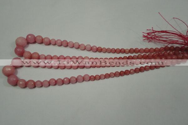 CRO719 15.5 inches 6mm – 14mm faceted round candy jade beads