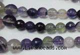 CRO731 15.5 inches 6mm – 14mm faceted round fluorite gemstone beads