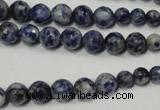 CRO733 15.5 inches 6mm – 14mm faceted round blue spot stone beads